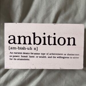 Ambition Definition Wall Art - Black and White